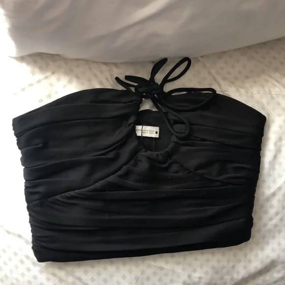 NWT Zara Draped Ruched Halter Crop Top - Picture 7 of 13